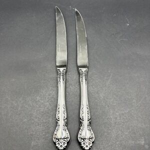 Pair‎ Ekco Eterna Stainless Steel Japan Serrated Dinner Knives Knife